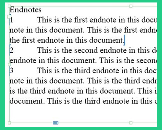 Live endnotes example in InDesign.