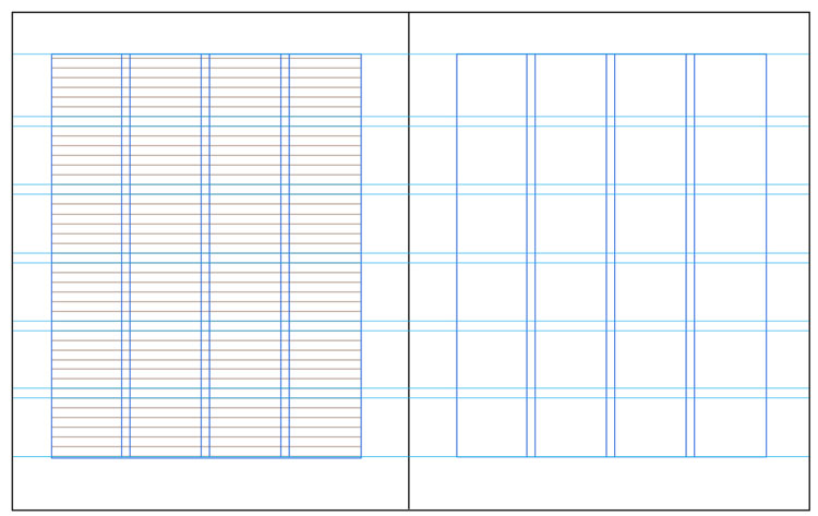 4-column modular layout grid