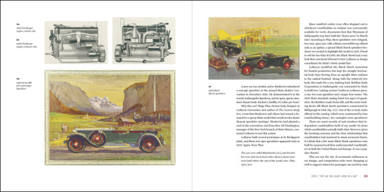 Interior page spread from Classic Speedsters by Ronald Sieber.