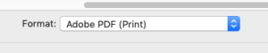 Adobe PDF for Print option in Export dialog box.